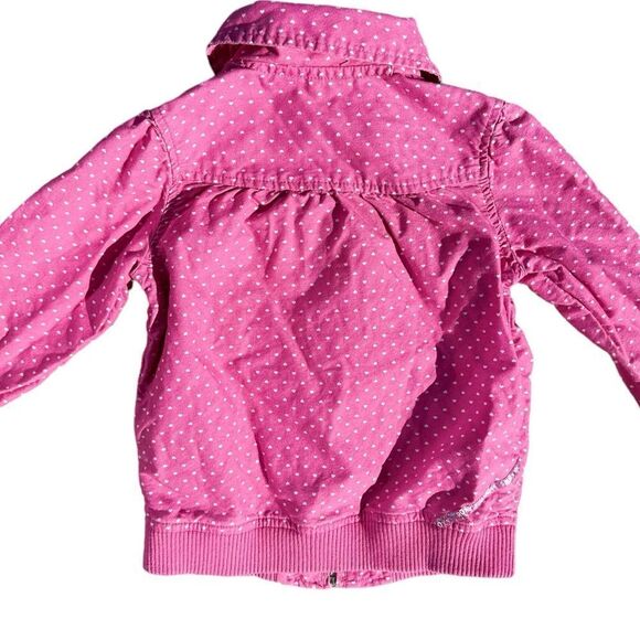 Roxy Girls Pink Polka Dot Zip Up Jacket Size 5 - Picture 3 of 5